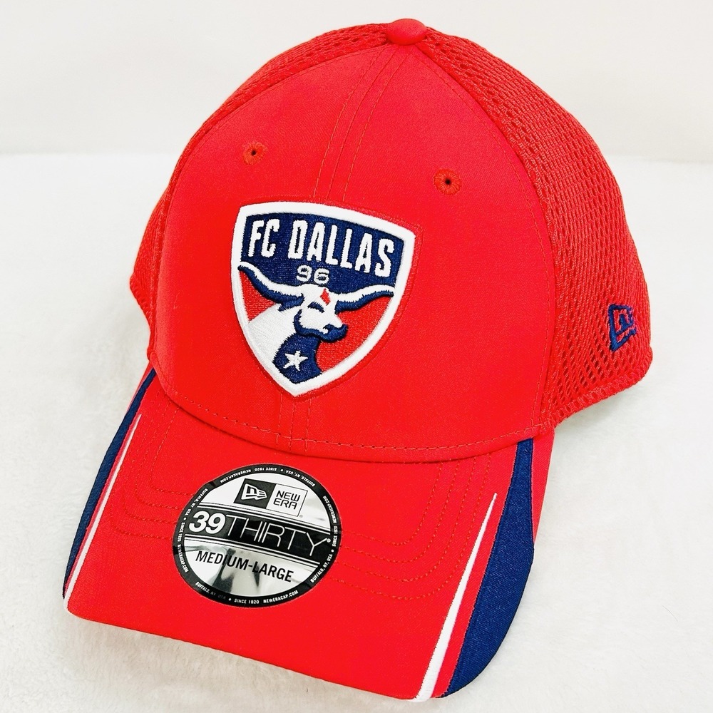 New Era FC Dallas Team Logo 39THIRTY Stretch Hat Cap M/L Red MLS Soccer